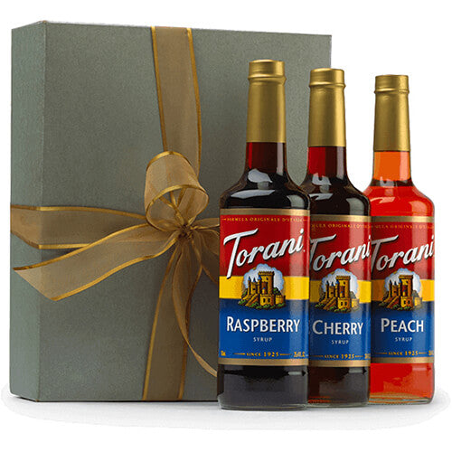 Raspberry, Cherry and Reach Bottles with a Gift Box